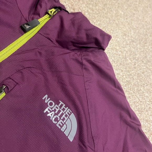 The North Face Maroon Jacket with Lime Zipper - Picture 2 of 8